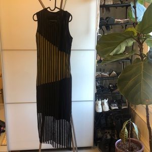 Italian made mesh/neon body con dress